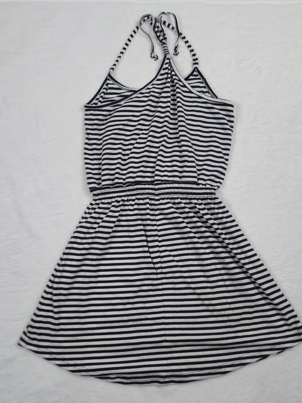 Ocean Drive Navy & White Striped Midi Dress